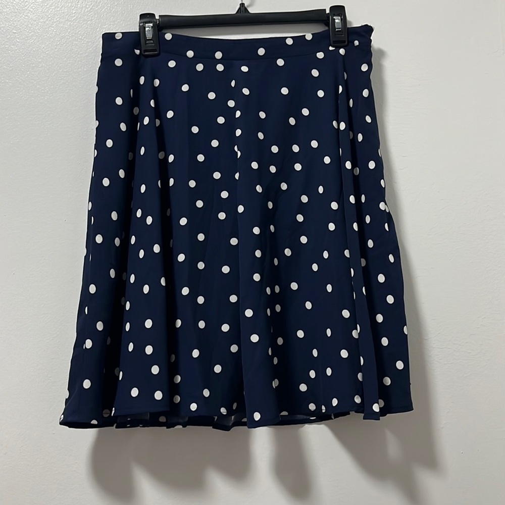 Blue and White Polka Dot Skirt